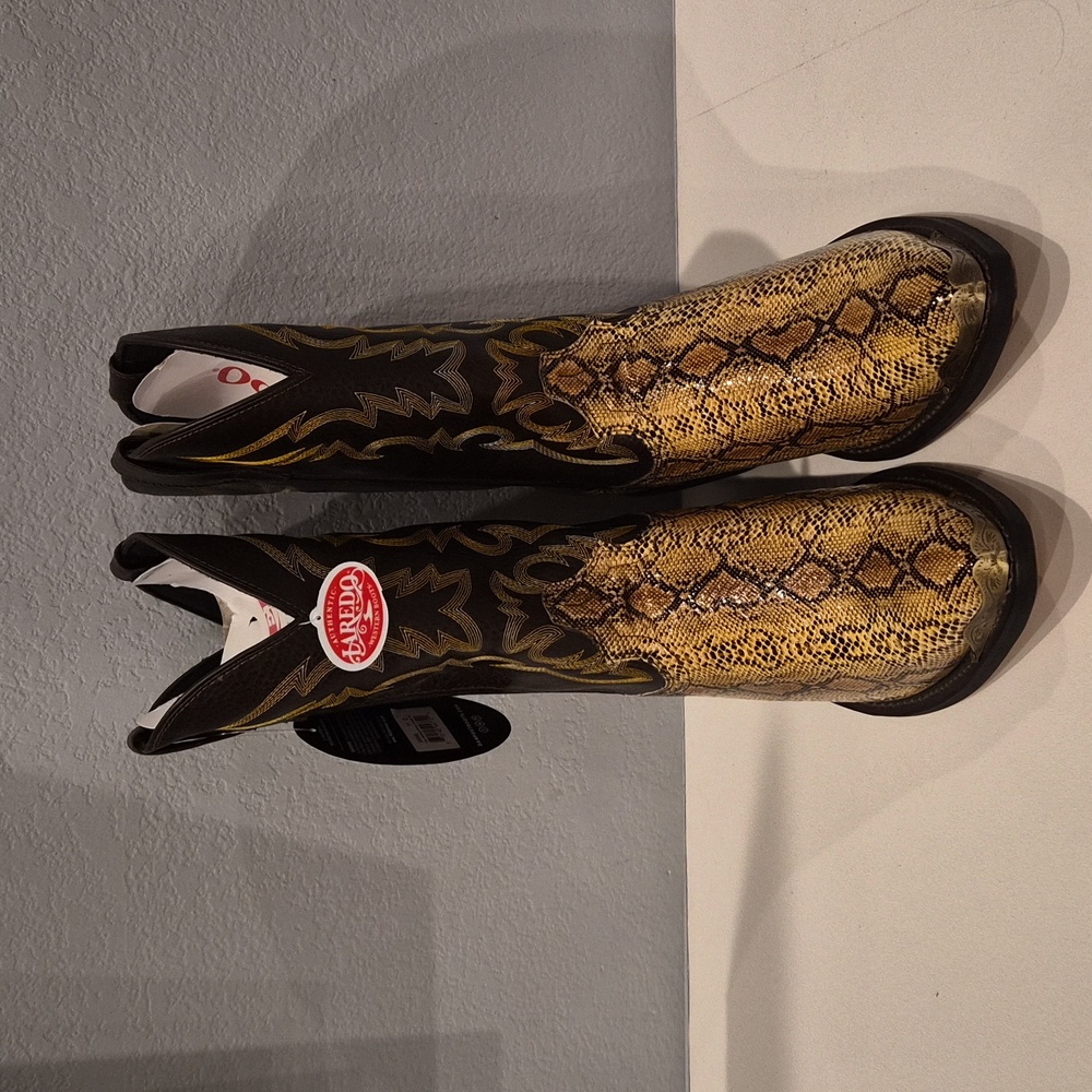 Laredo Men's Western Snake Print Cowboy Boot Sz 11 D Dan Post Boots New - Picture 3 of 6